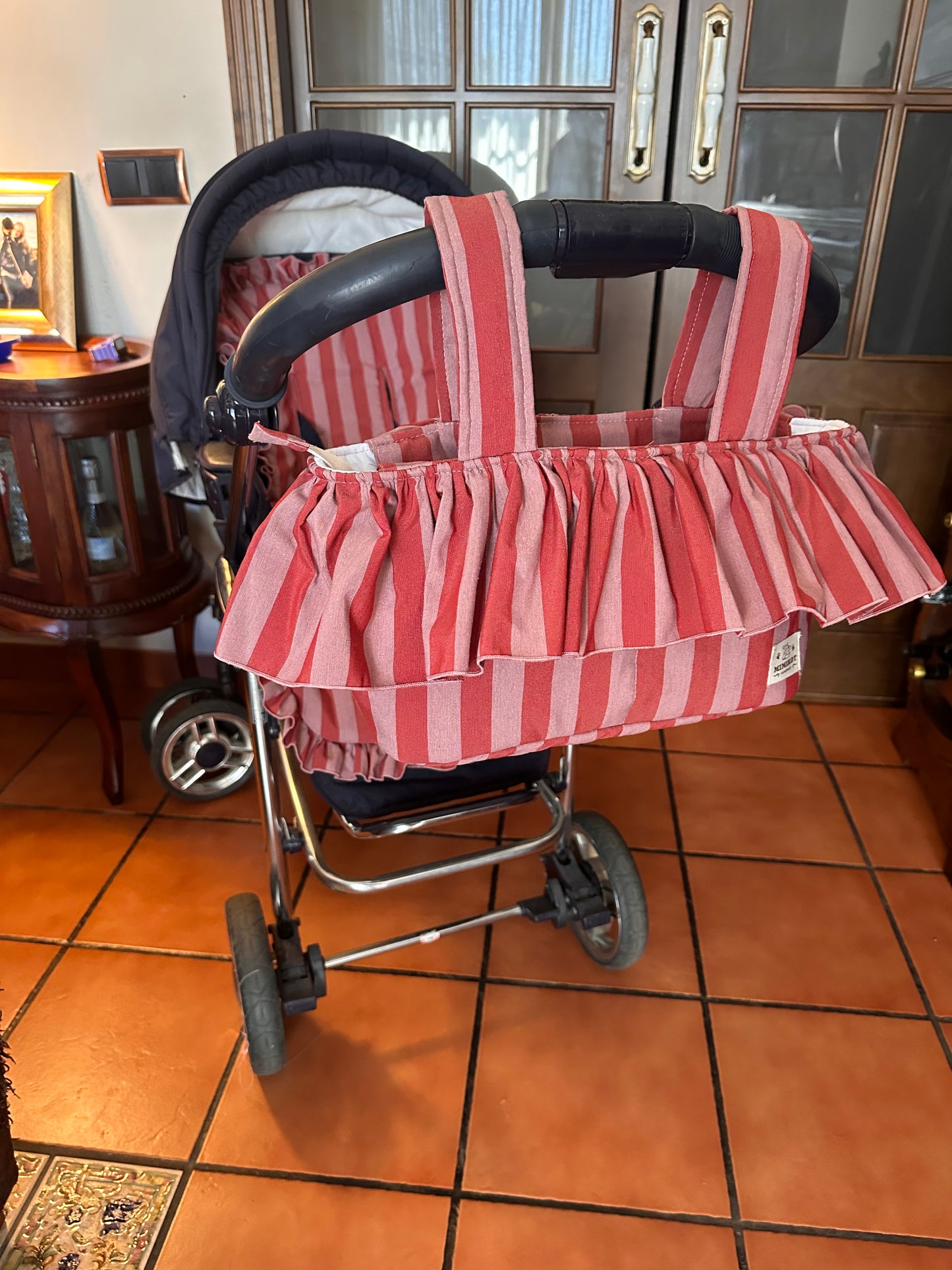 Colchoneta con volantito Rayas Red