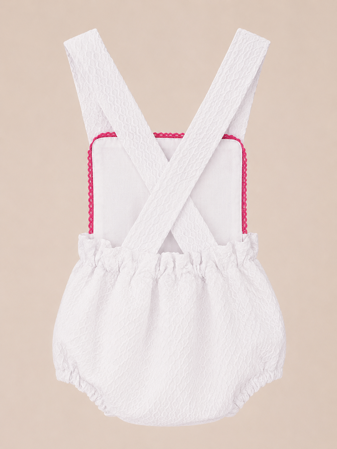 Ranita de pique blanco encaje rosa