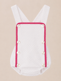 Ranita de pique blanco encaje rosa