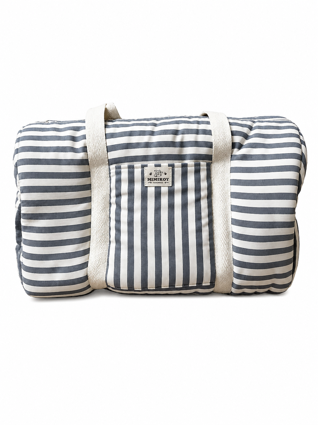 Bolso de viaje, maternidad rayas gris