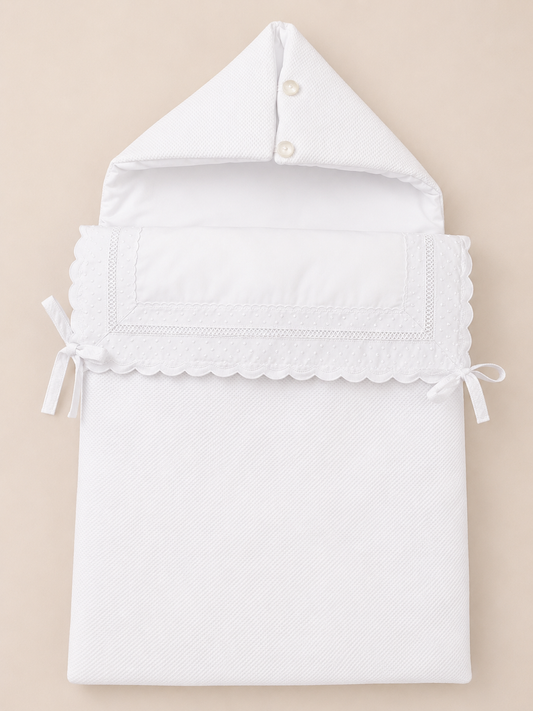 Saco capazo con relleno extraible pique blanco