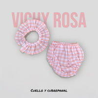 Cuello y culotte vichy rosa