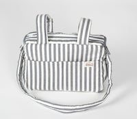 Bolso carro rayas gris