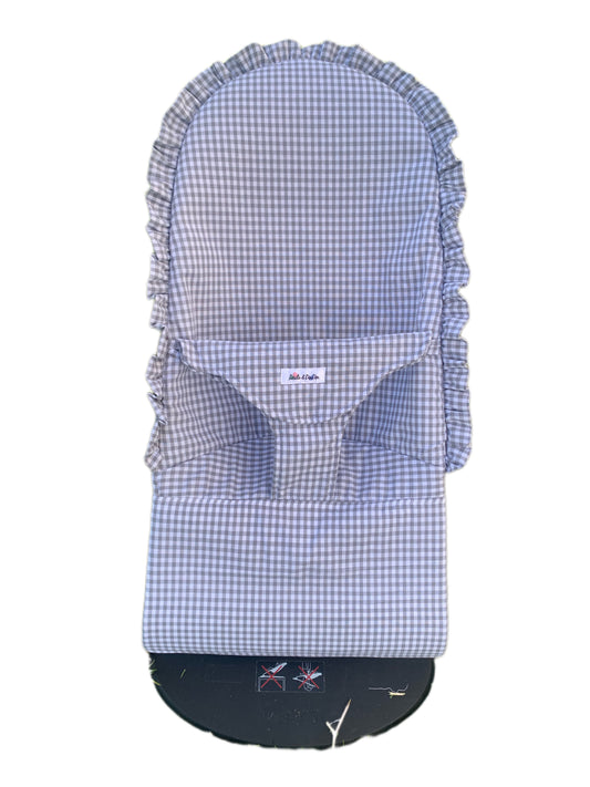 Funda hamaca Baby Bjorn con volantito Vichy gris classic (